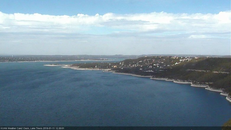 Lake Travis webcam, January 11, 2018 11:40 AM CT