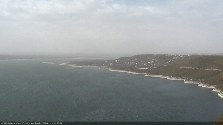 Lake Travis webcam, January 11, 2018 1:15 PM CT