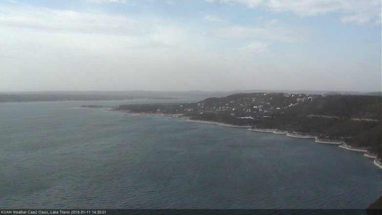 Lake Travis webcam, January 11, 2018 1:40 PM CT