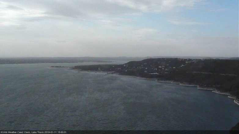 Lake Travis webcam, January 11, 2018 2:15 PM CT