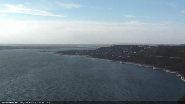 Lake Travis webcam, January 11, 2018 2:55 PM CT