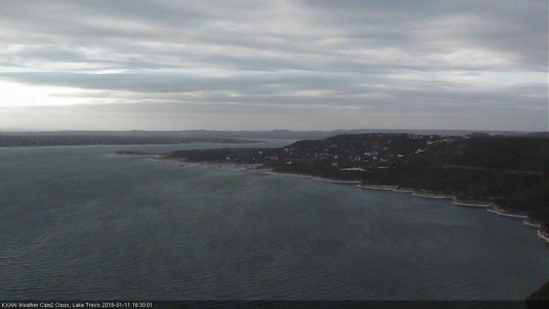 Lake Travis webcam, January 11, 2018 3:50 PM CT