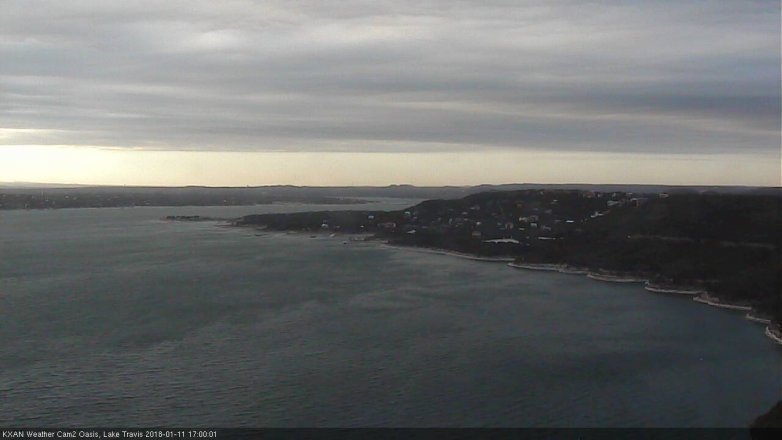 Lake Travis webcam, January 11, 2018 4:10 PM CT