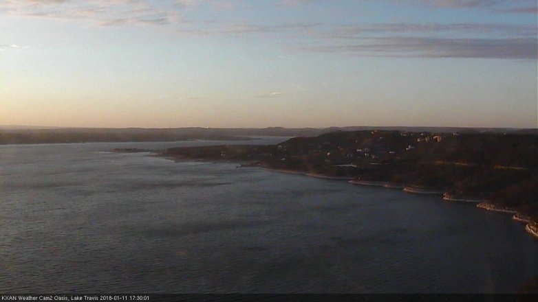 Lake Travis webcam, January 11, 2018 4:35 PM CT