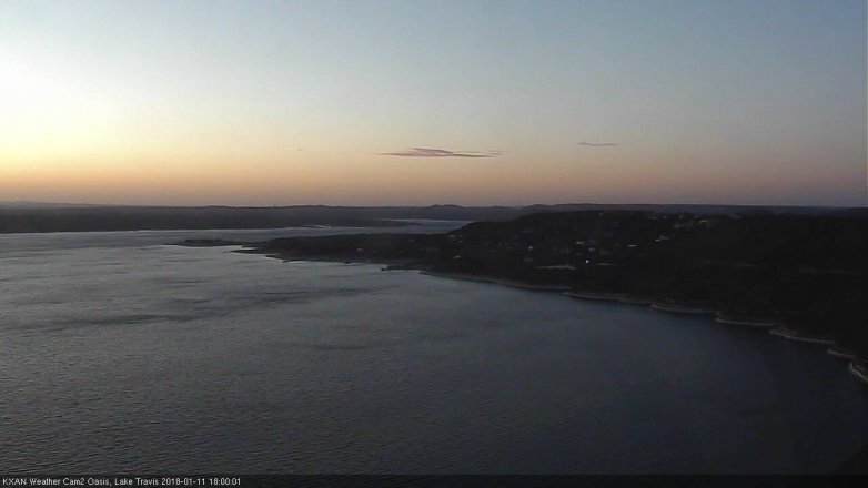 Lake Travis webcam, January 11, 2018 5:25 PM CT