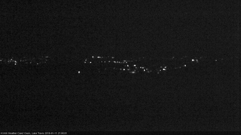 Lake Travis webcam, January 11, 2018 8:05 PM CT