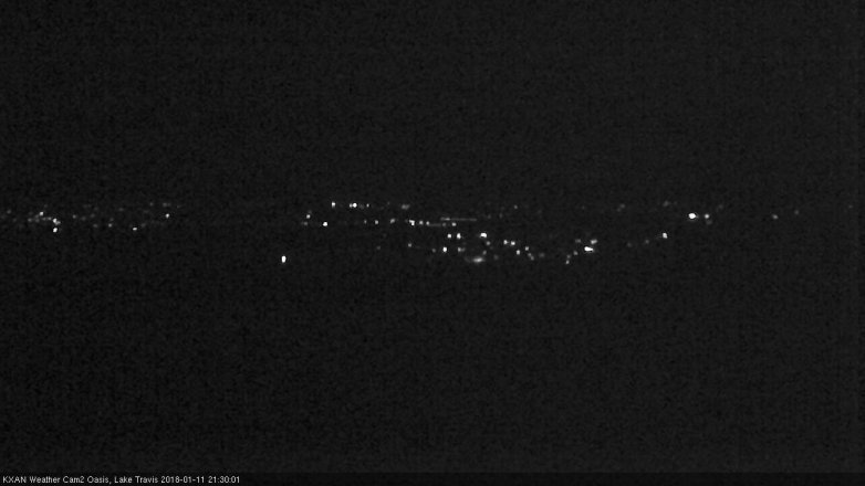 Lake Travis webcam, January 11, 2018 8:45 PM CT