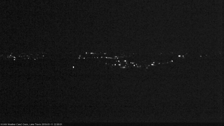 Lake Travis webcam, January 11, 2018 9:30 PM CT