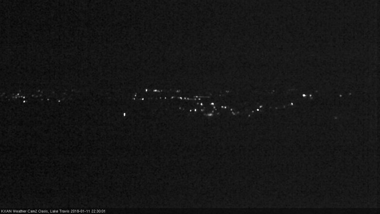 Lake Travis webcam, January 11, 2018 10:00 PM CT