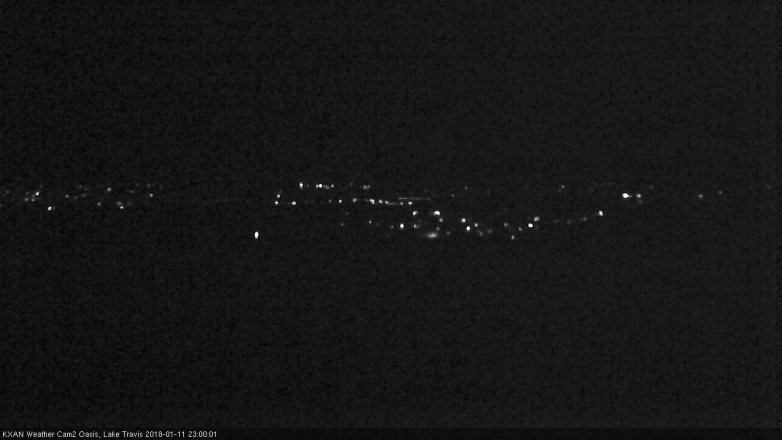 Lake Travis webcam, January 11, 2018 10:15 PM CT