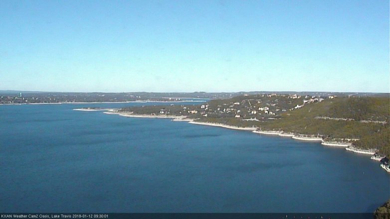 Lake Travis webcam, January 12, 2018 9:00 AM CT