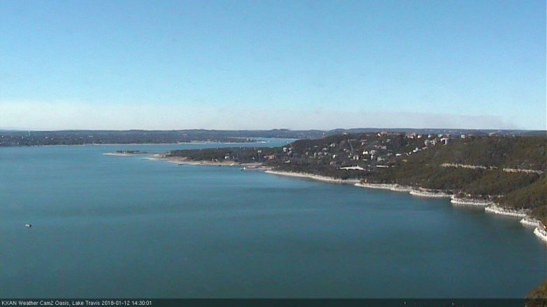 Lake Travis webcam, January 12, 2018 1:50 PM CT