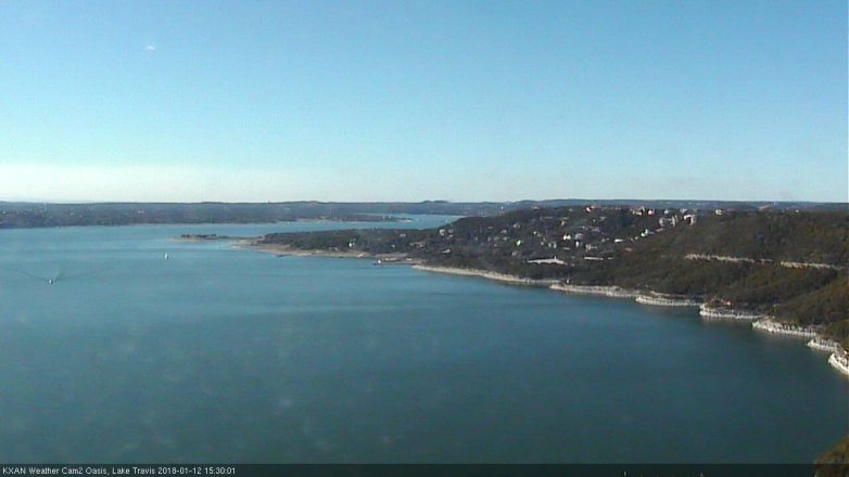 Lake Travis webcam, January 12, 2018 2:40 PM CT
