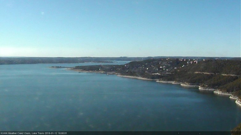 Lake Travis webcam, January 12, 2018 3:25 PM CT