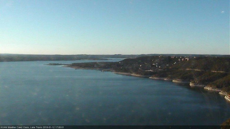Lake Travis webcam, January 12, 2018 4:25 PM CT