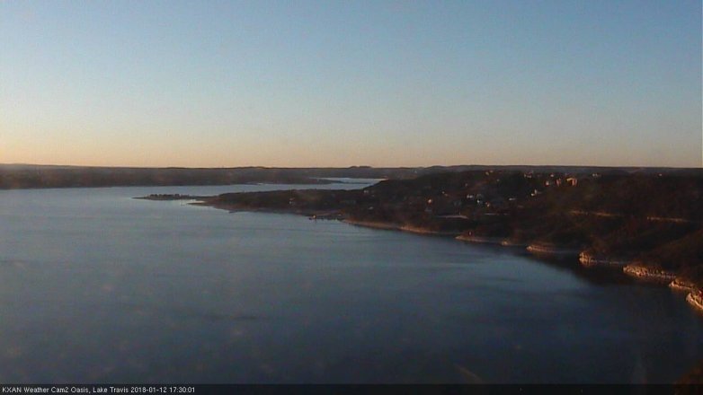 Lake Travis webcam, January 12, 2018 4:45 PM CT