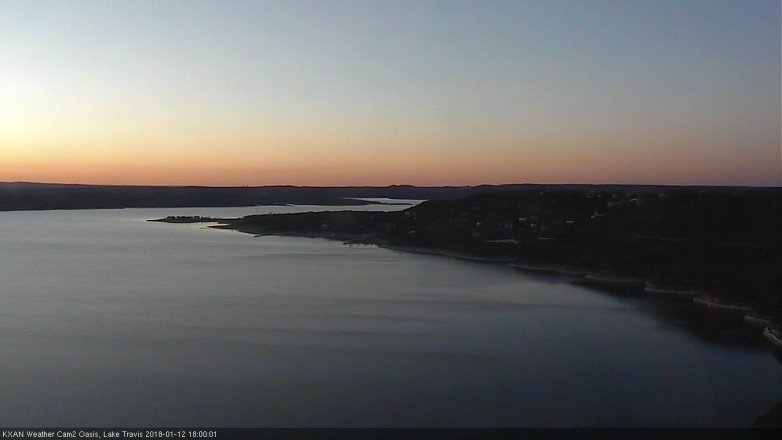 Lake Travis webcam, January 12, 2018 5:30 PM CT