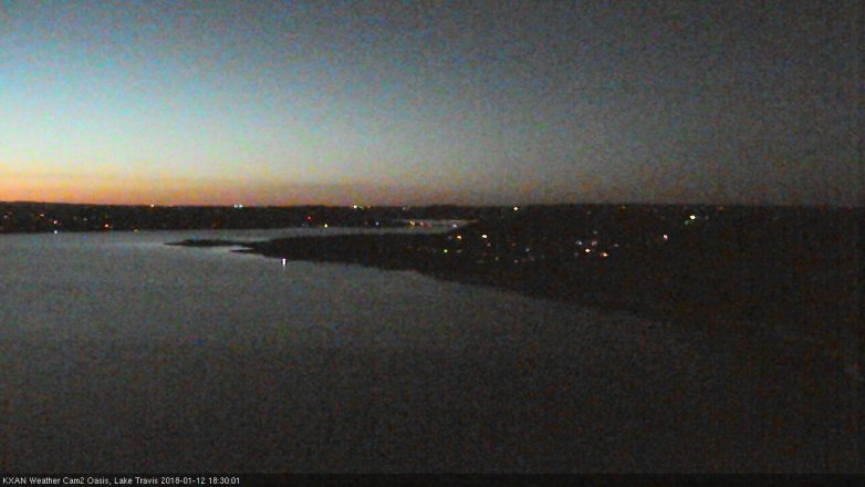 Lake Travis webcam, January 12, 2018 5:50 PM CT