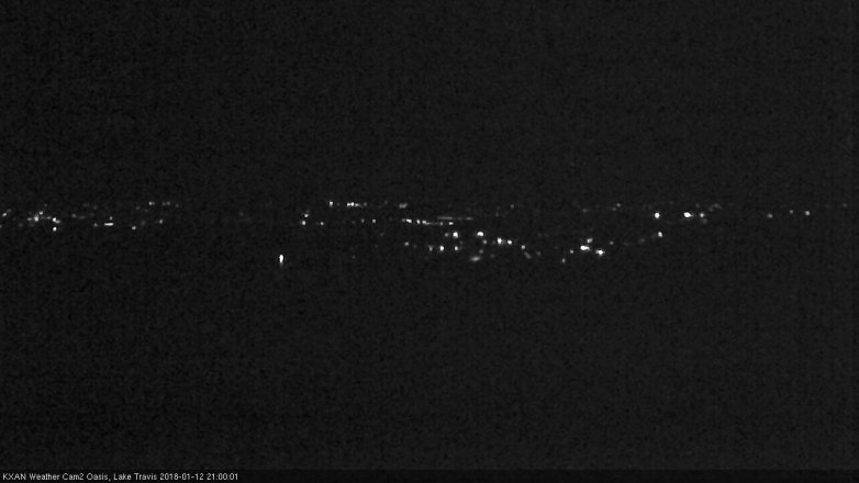 Lake Travis webcam, January 12, 2018 8:05 PM CT