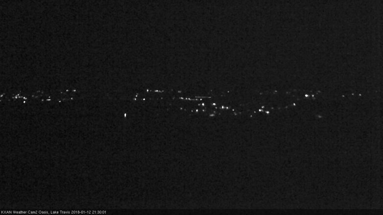 Lake Travis webcam, January 12, 2018 9:00 PM CT