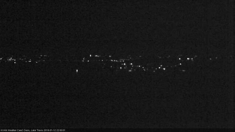 Lake Travis webcam, January 12, 2018 9:25 PM CT