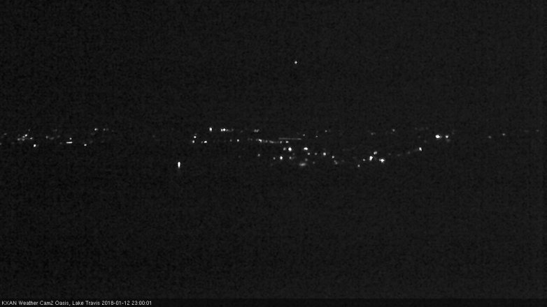 Lake Travis webcam, January 12, 2018 10:20 PM CT