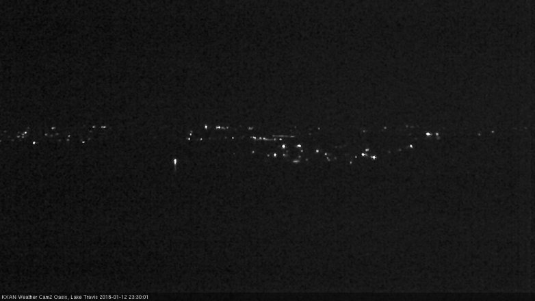 Lake Travis webcam, January 12, 2018 10:55 PM CT