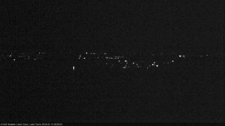 Lake Travis webcam, January 12, 2018 11:05 PM CT