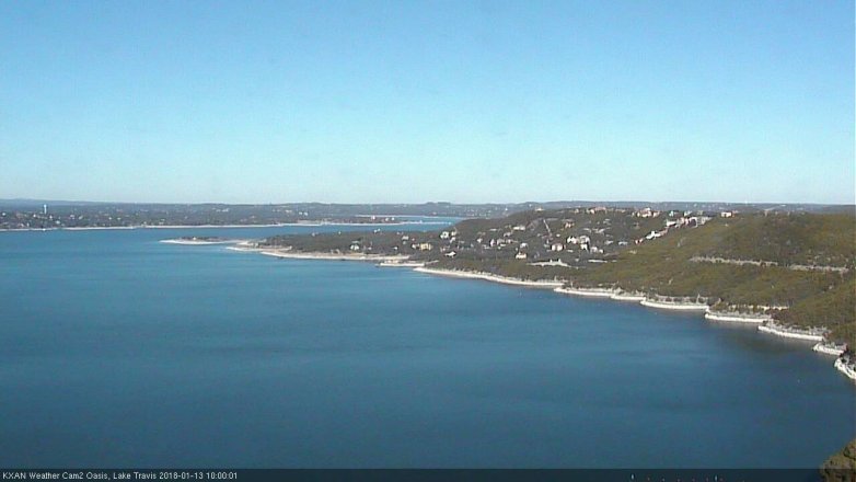 Lake Travis webcam, January 13, 2018 9:15 AM CT