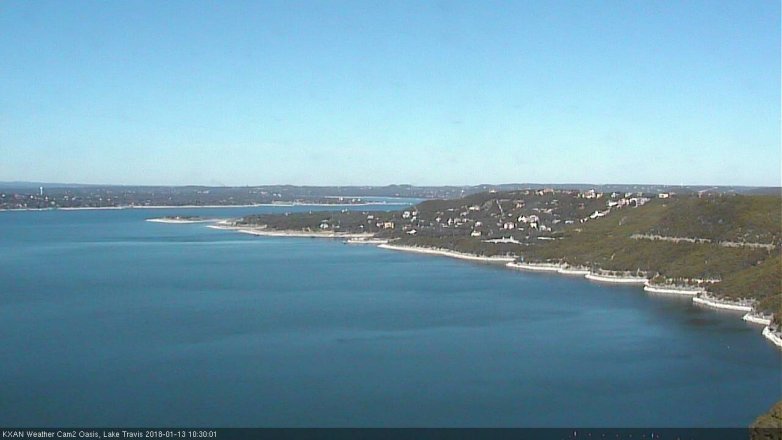 Lake Travis webcam, January 13, 2018 9:50 AM CT