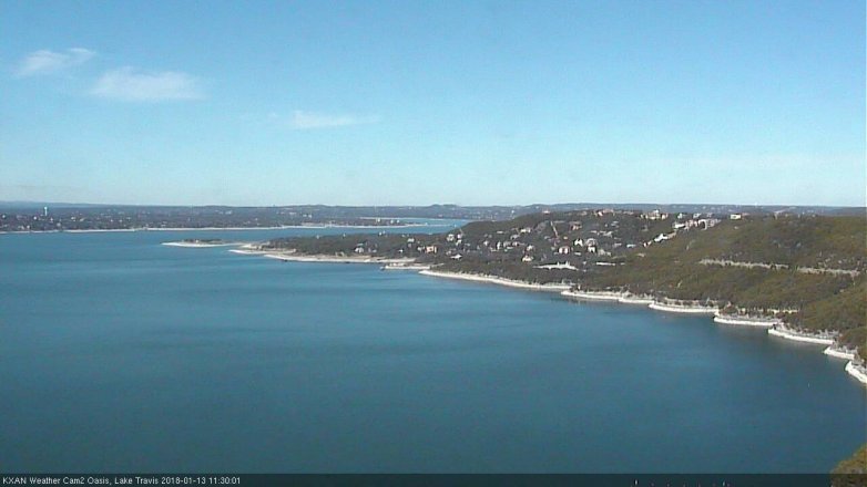 Lake Travis webcam, January 13, 2018 10:50 AM CT