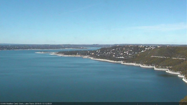 Lake Travis webcam, January 13, 2018 11:20 AM CT
