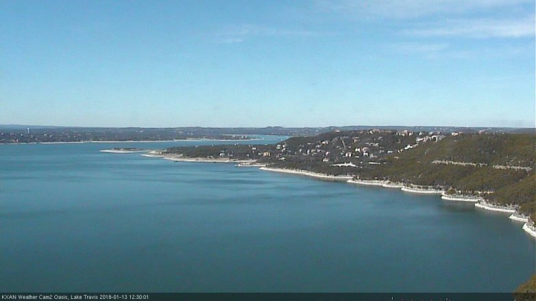 Lake Travis webcam, January 13, 2018 11:40 AM CT
