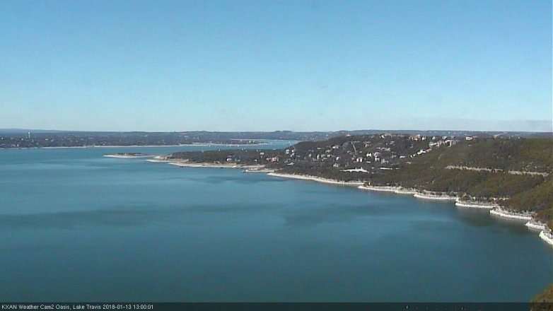 Lake Travis webcam, January 13, 2018 12:15 PM CT