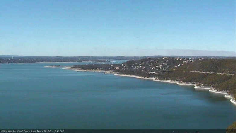 Lake Travis webcam, January 13, 2018 12:55 PM CT
