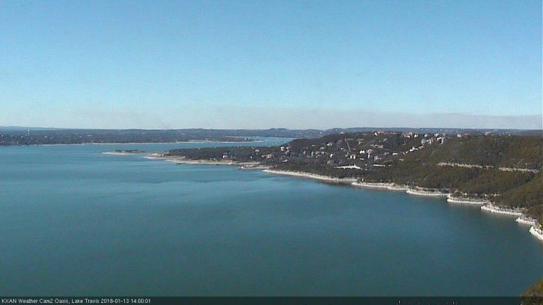 Lake Travis webcam, January 13, 2018 1:15 PM CT