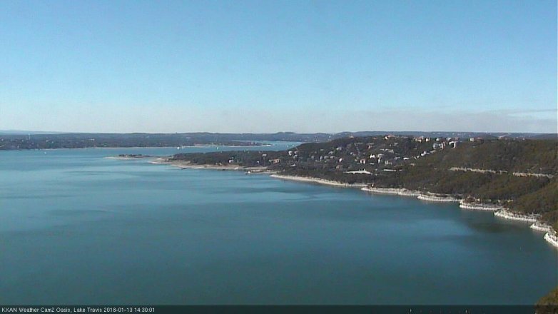 Lake Travis webcam, January 13, 2018 1:40 PM CT
