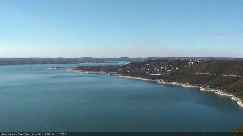 Lake Travis webcam, January 13, 2018 2:15 PM CT
