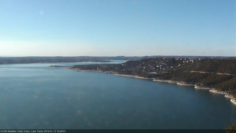 Lake Travis webcam, January 13, 2018 3:10 PM CT