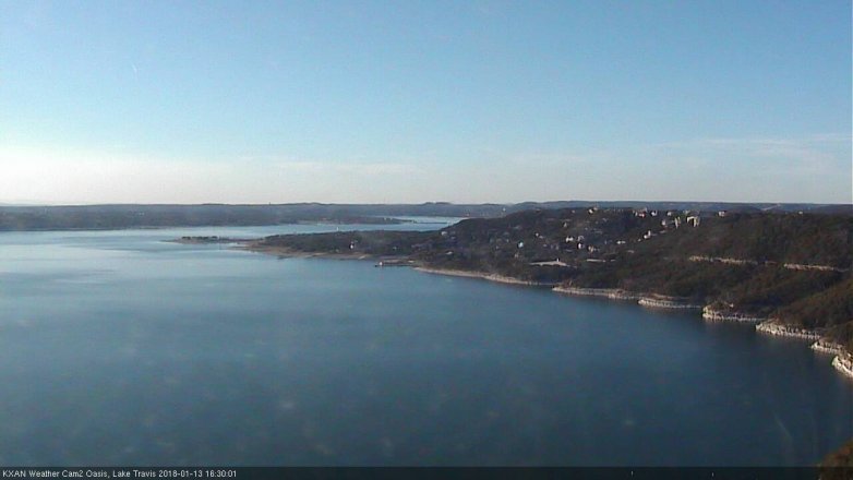 Lake Travis webcam, January 13, 2018 3:50 PM CT
