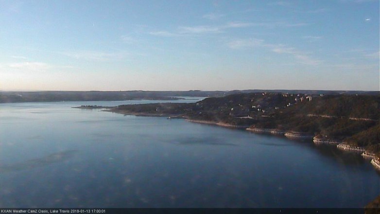 Lake Travis webcam, January 13, 2018 4:10 PM CT