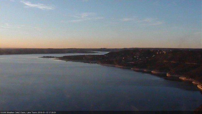 Lake Travis webcam, January 13, 2018 4:50 PM CT