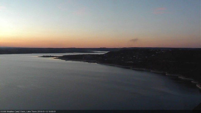 Lake Travis webcam, January 13, 2018 5:25 PM CT