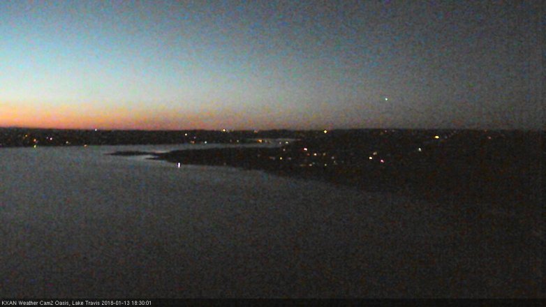 Lake Travis webcam, January 13, 2018 5:40 PM CT