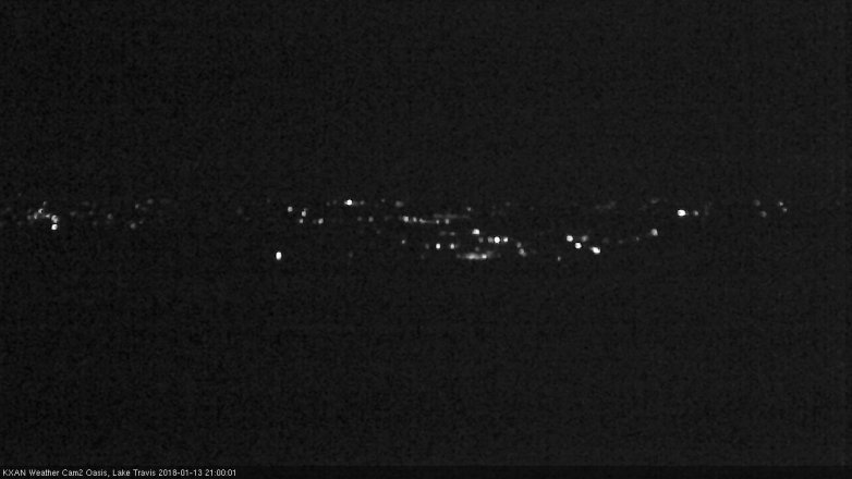 Lake Travis webcam, January 13, 2018 8:25 PM CT