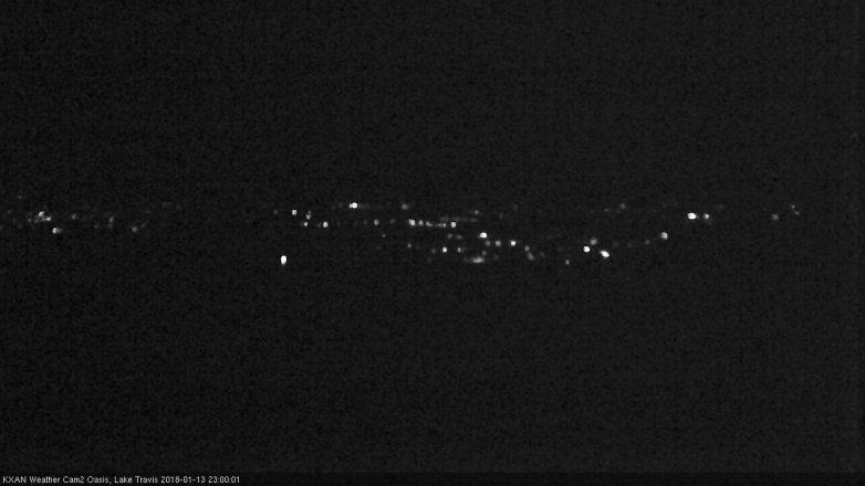 Lake Travis webcam, January 13, 2018 10:25 PM CT