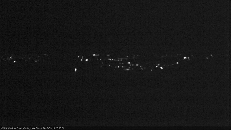 Lake Travis webcam, January 13, 2018 10:55 PM CT