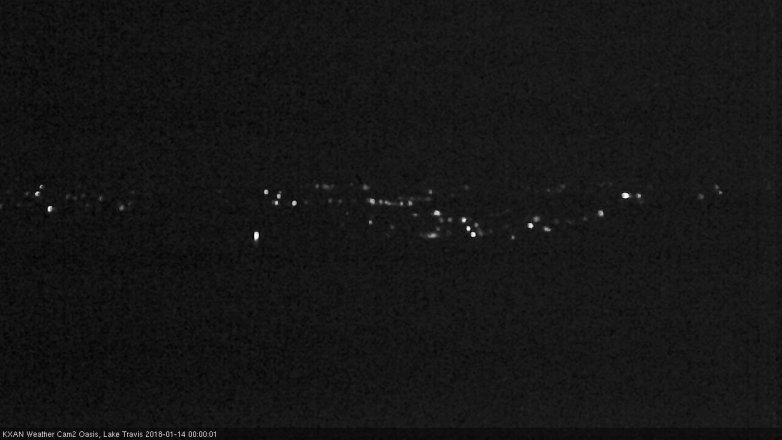 Lake Travis webcam, January 13, 2018 11:15 PM CT