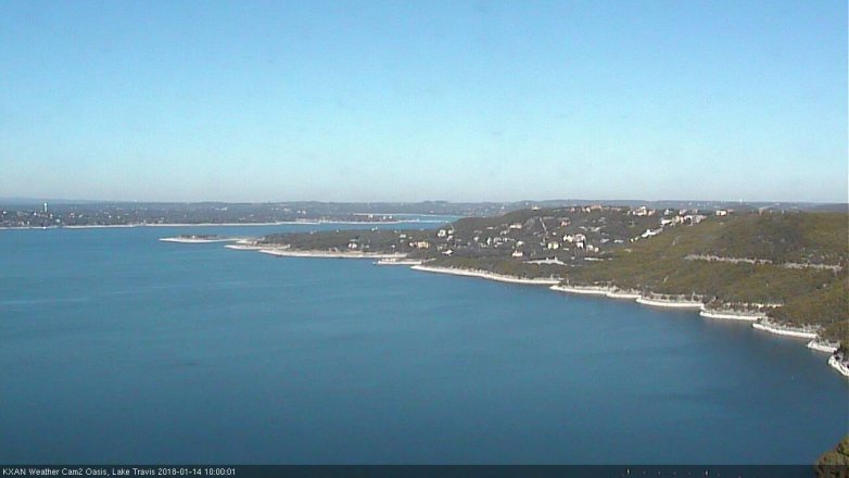 Lake Travis webcam, January 14, 2018 9:25 AM CT
