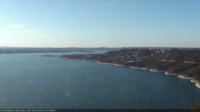 Lake Travis webcam, January 14, 2018 4:00 PM CT